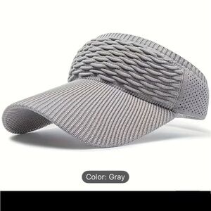 Stylish Gray Knit Cap. Wide Brim